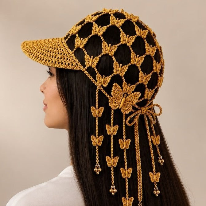 β π» Knitted Sunflower Hollow-Out Baseball Cap