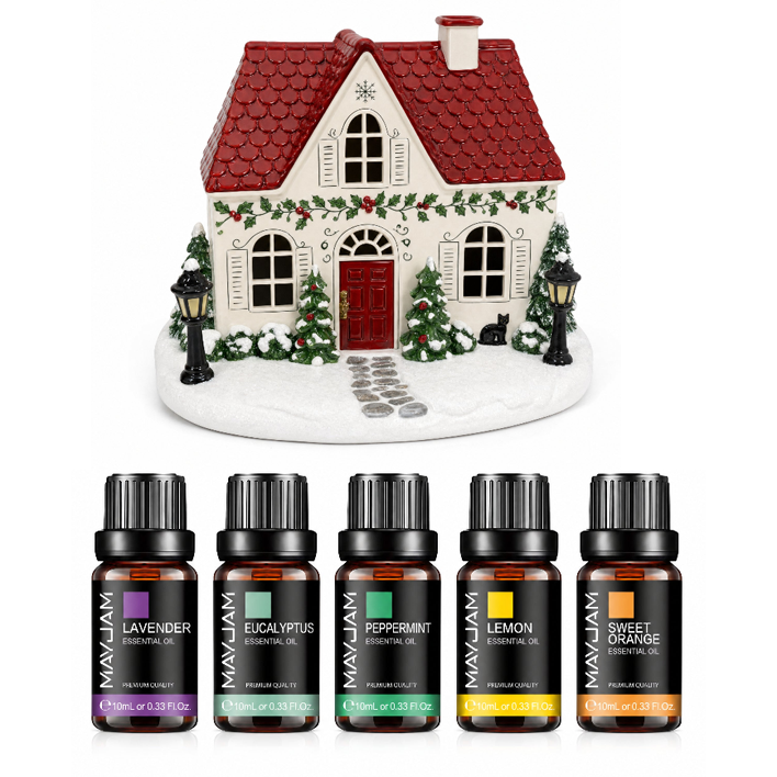 🏠 Christmas House Aroma Diffuser – Gentle Mist & Glowing Windows