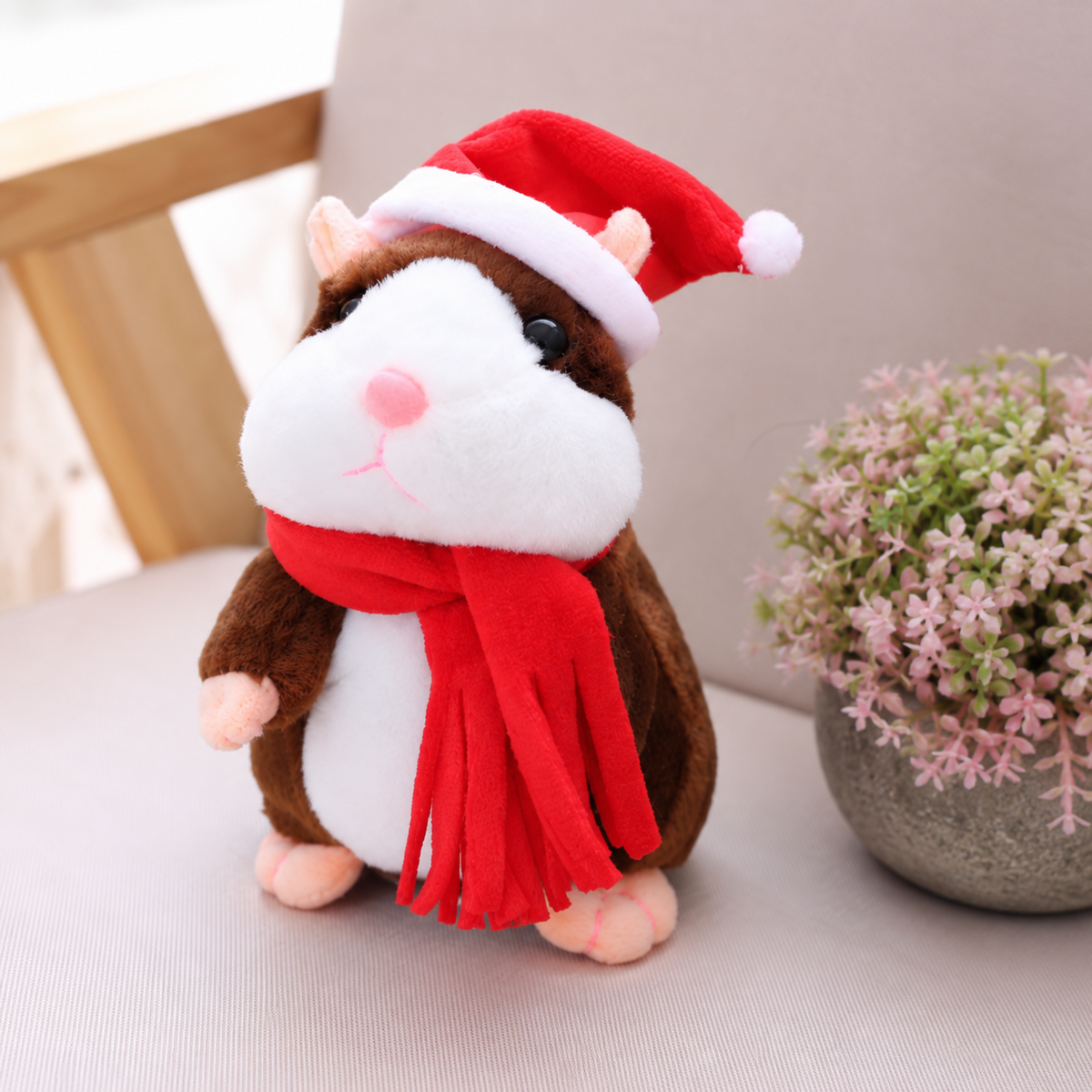 ๐น Talking Hamster Plush โ repeats whatever you say, auto head-shaking, hilarious fun for kids & adults.๐