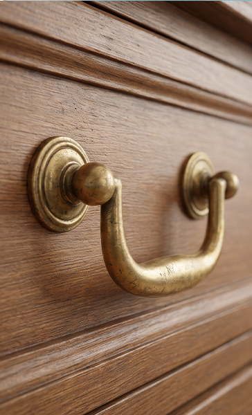 Worn drawer pull