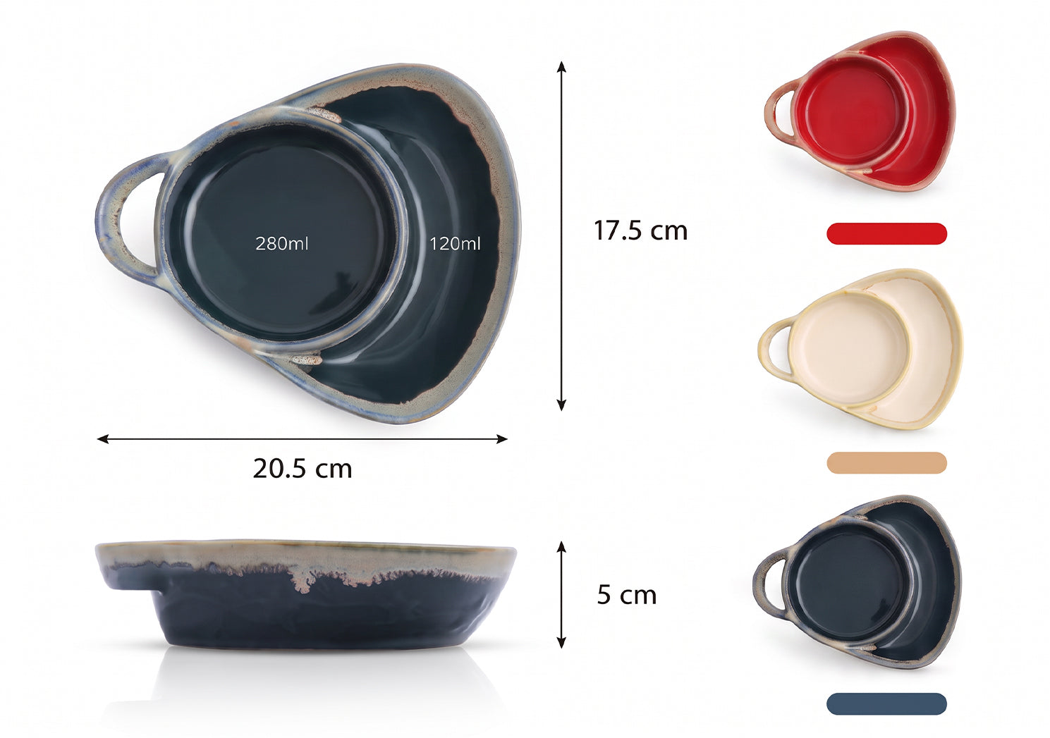 Retro divided ceramic dish