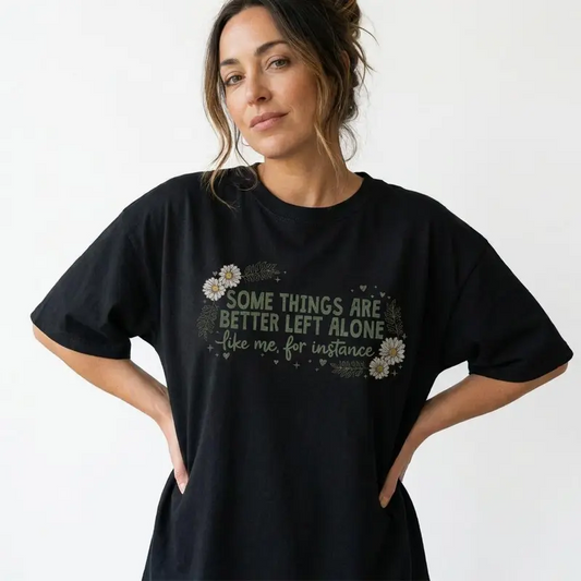 Funny Introvert Shirt Women Plus Size Sarcastic Floral Graphic Tee