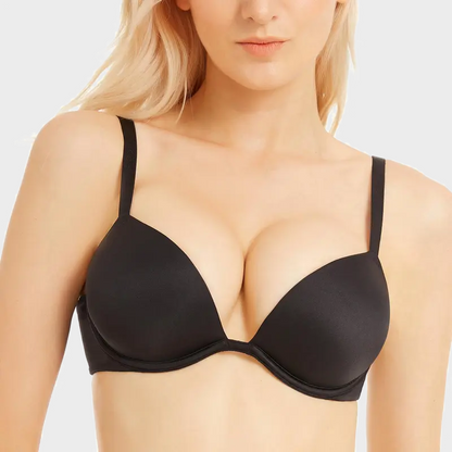 Deep V Push Up Bra Padded Breathable Mesh T Shirt Bra