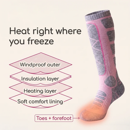 Rechargeable Battery Heated Knee-High Socks – Wireless Cold-Resistant Winter Warm Long Socks