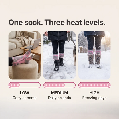 Rechargeable Battery Heated Knee-High Socks – Wireless Cold-Resistant Winter Warm Long Socks