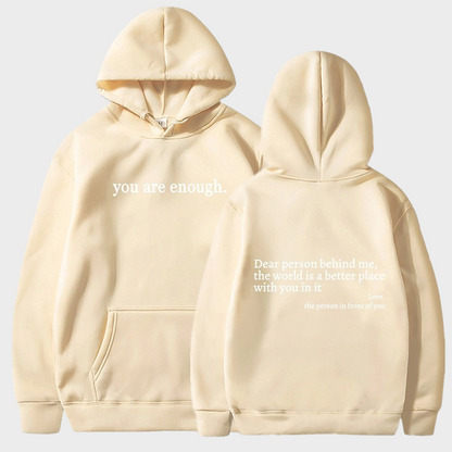 'You Are Enough' Fleece Lined Graphic Hoodie Unisex