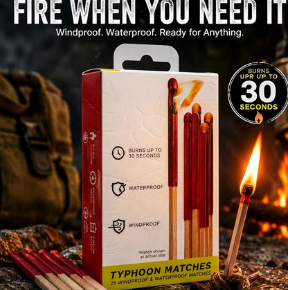 Waterproof and Windproof Matches, Outdoor Survival Equipment, Moisture-Proof and Disaster-Proof, Indestructible Emergency Survival Matches for Trail Running