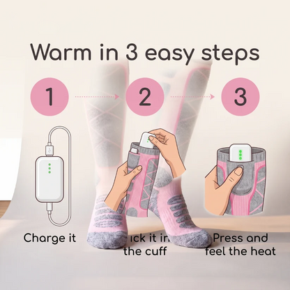 Rechargeable Battery Heated Knee-High Socks – Wireless Cold-Resistant Winter Warm Long Socks