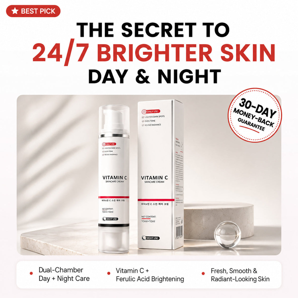 Dual Chamber Vitamin C Skincare Cream