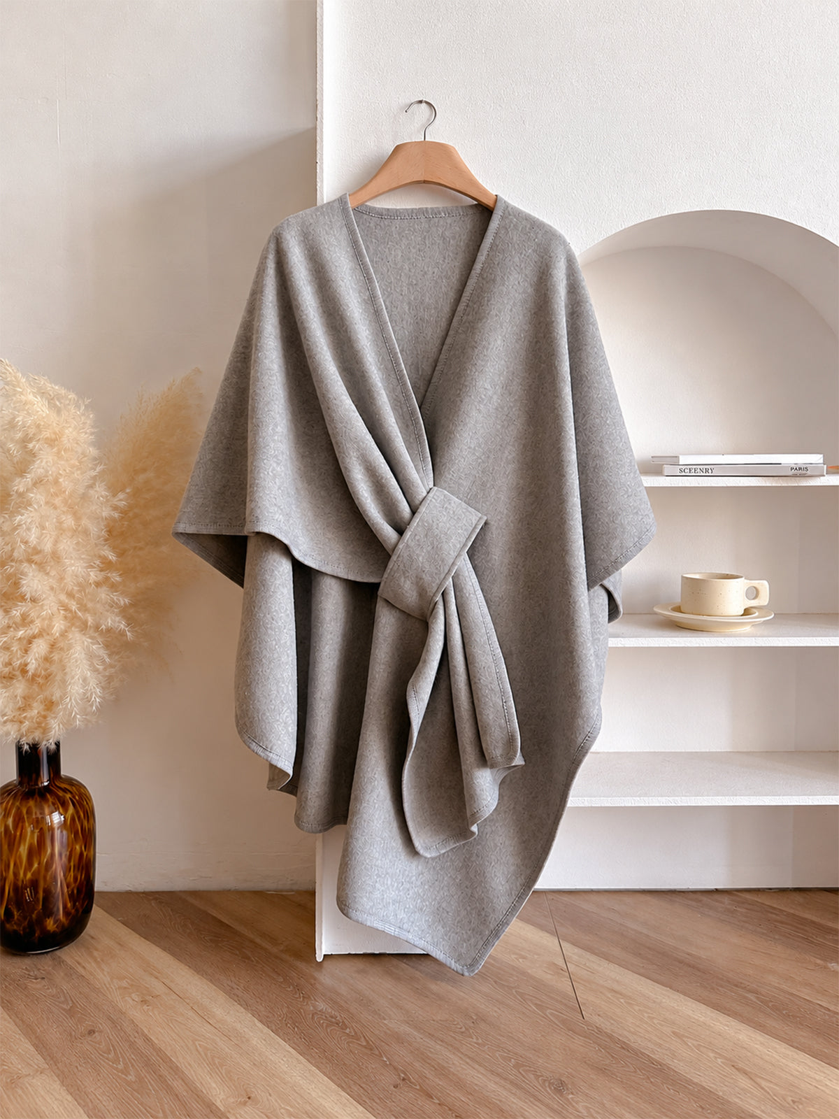 Women's Elegant Wrap Shawl with Belt