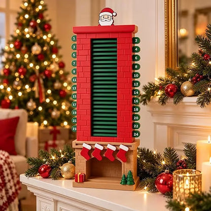 🎁Christmas Advent Calendar 24 Days Countdown, Sliding Santa Chimney Tower Decor for Kids Family Holiday Gift