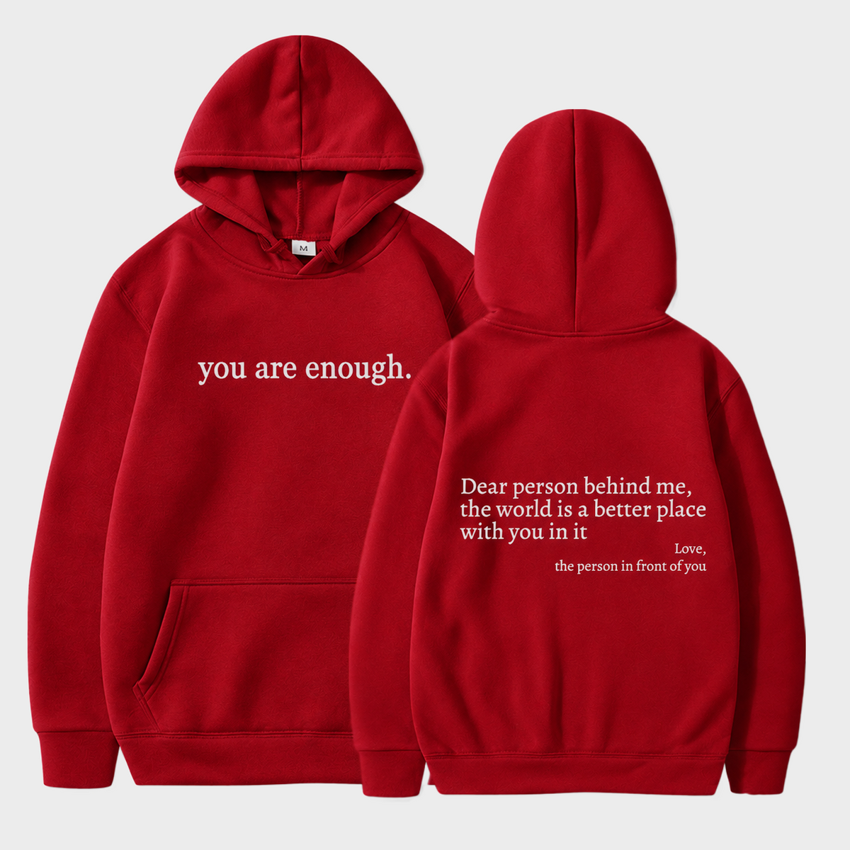 'You Are Enough' Fleece Lined Graphic Hoodie Unisex