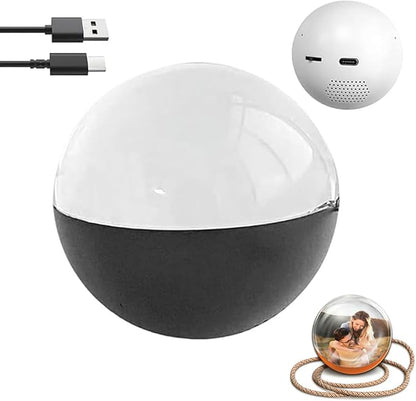 Electronic Crystal Ball, 2.7" Light-Up Glass Sphere With 3D Digital Display Screen, DIY Personalized Video & Photo Player