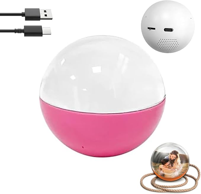 Electronic Crystal Ball, 2.7" Light-Up Glass Sphere With 3D Digital Display Screen, DIY Personalized Video & Photo Player