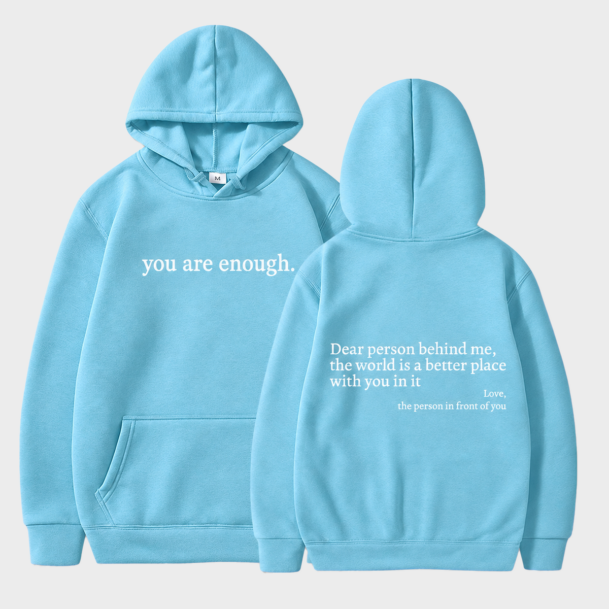 'You Are Enough' Fleece Lined Graphic Hoodie Unisex