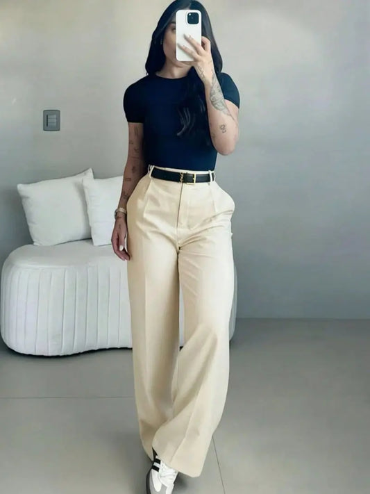 Women's High-Waisted Loose Casual Business Pants
