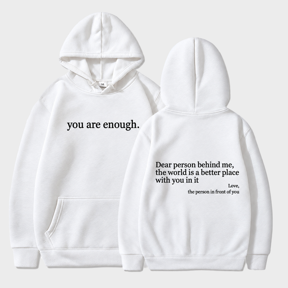 'You Are Enough' Fleece Lined Graphic Hoodie Unisex