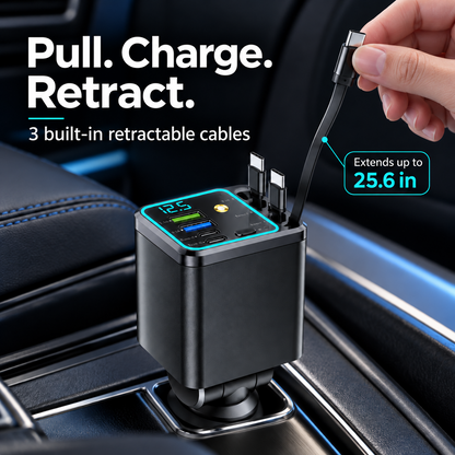 🚗120W Compact Retractable Car Charger⚡