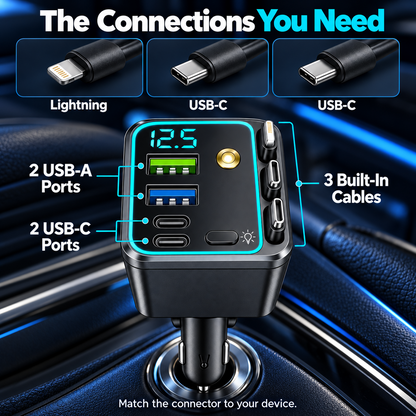🚗120W Compact Retractable Car Charger⚡