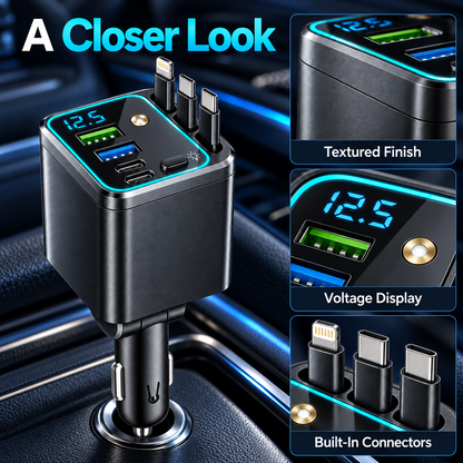 🚗120W Compact Retractable Car Charger⚡