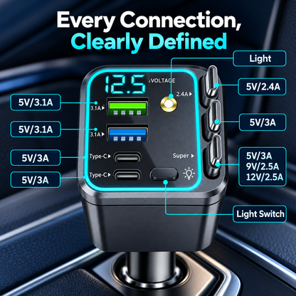 🚗120W Compact Retractable Car Charger⚡
