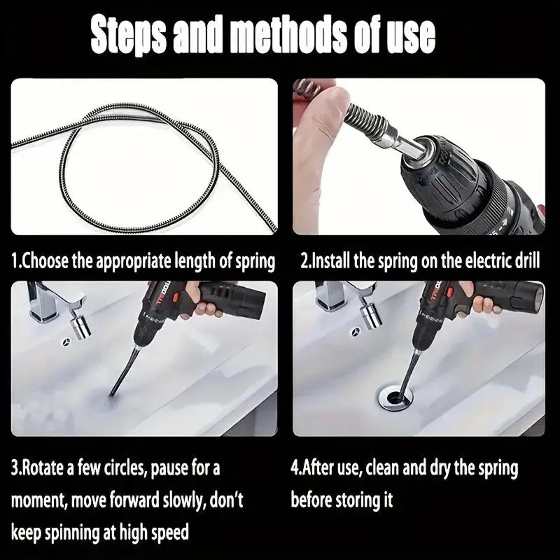 🔥Electric Pipe Dredging Device without Machine, 1 Count Toilet Clog Dredging Tool, Kitchen Sewer Dredging Tool, Bathroom & Toilet Cleaning Supplies, Plumbing Tool