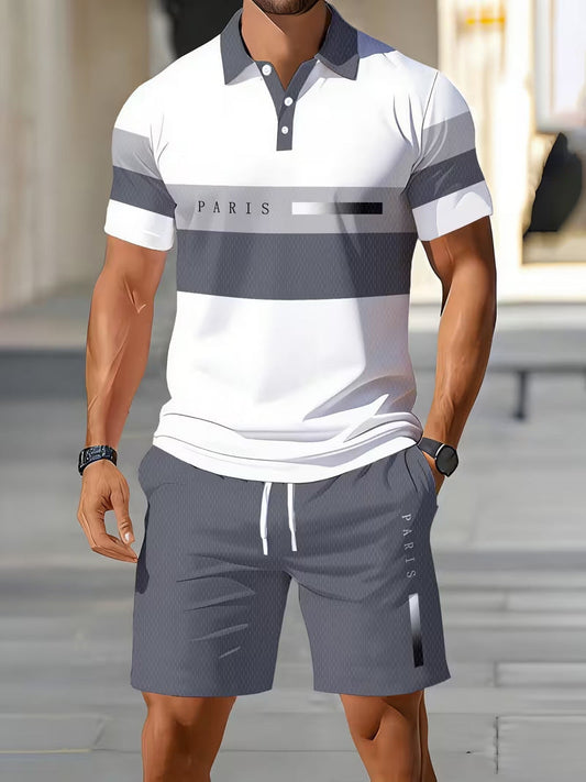 🔥Men's Casual Polo Shorts Set