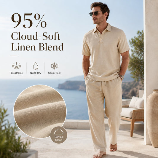 🌴Men's Linen Beach Two Piece Set
