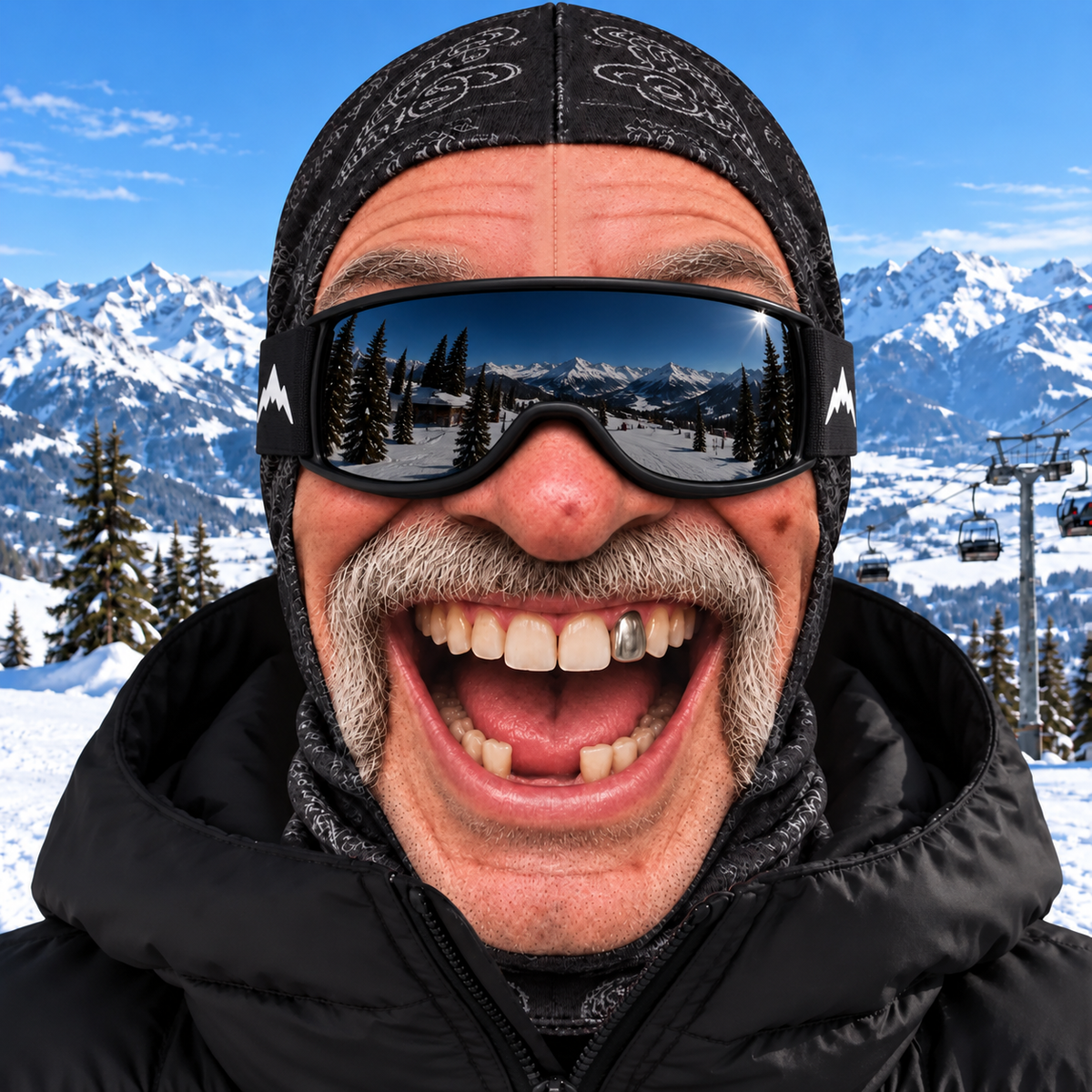 🎿 Realistic Face Balaclava – Funny Ski & Snowboard Mask for Cold Weather Adventures