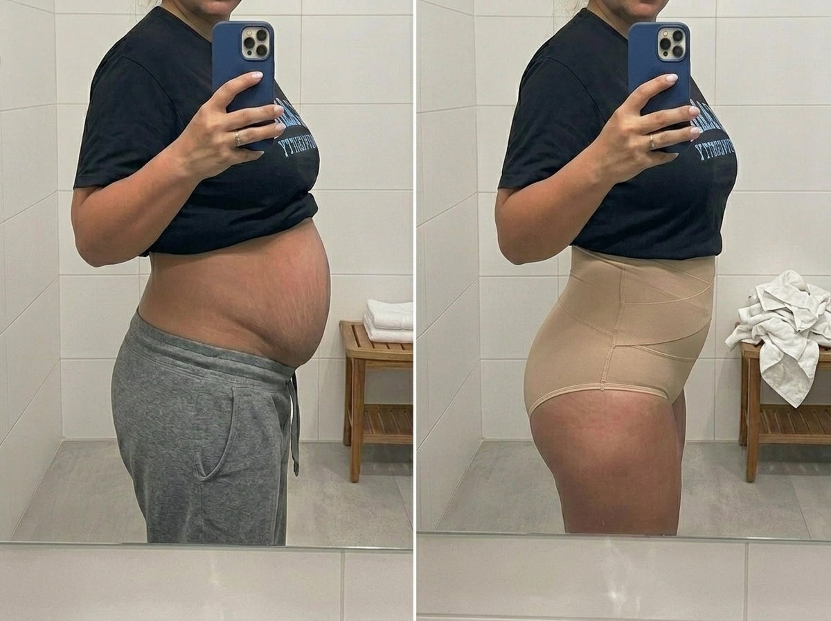 Before after postpartum belly CurveveraMax
