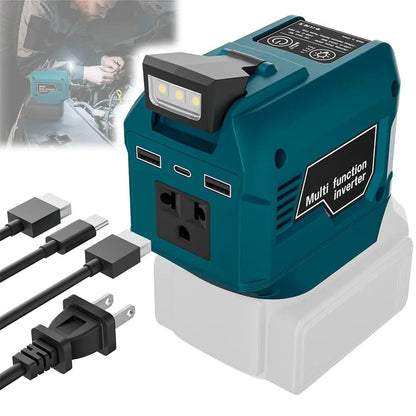 250W Power Inverter DC 18V-21V To AC 220V For Makita For Milwaukee For DeWalt For Bosch USB Type-C DC Port Output