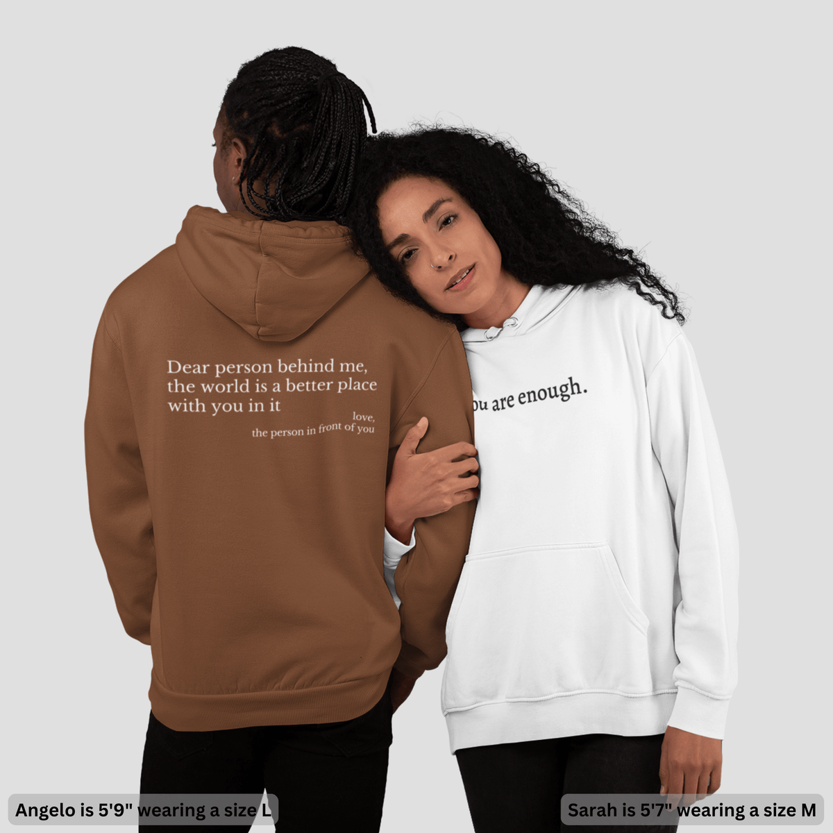 'You Are Enough' Fleece Lined Graphic Hoodie Unisex