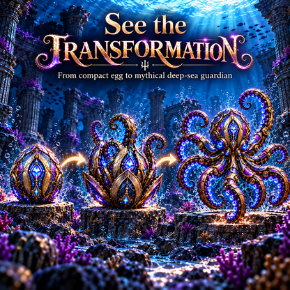 🐙 2-in-1 Transforming Mechanical Kraken Egg – Deep-Sea Guardian Figure