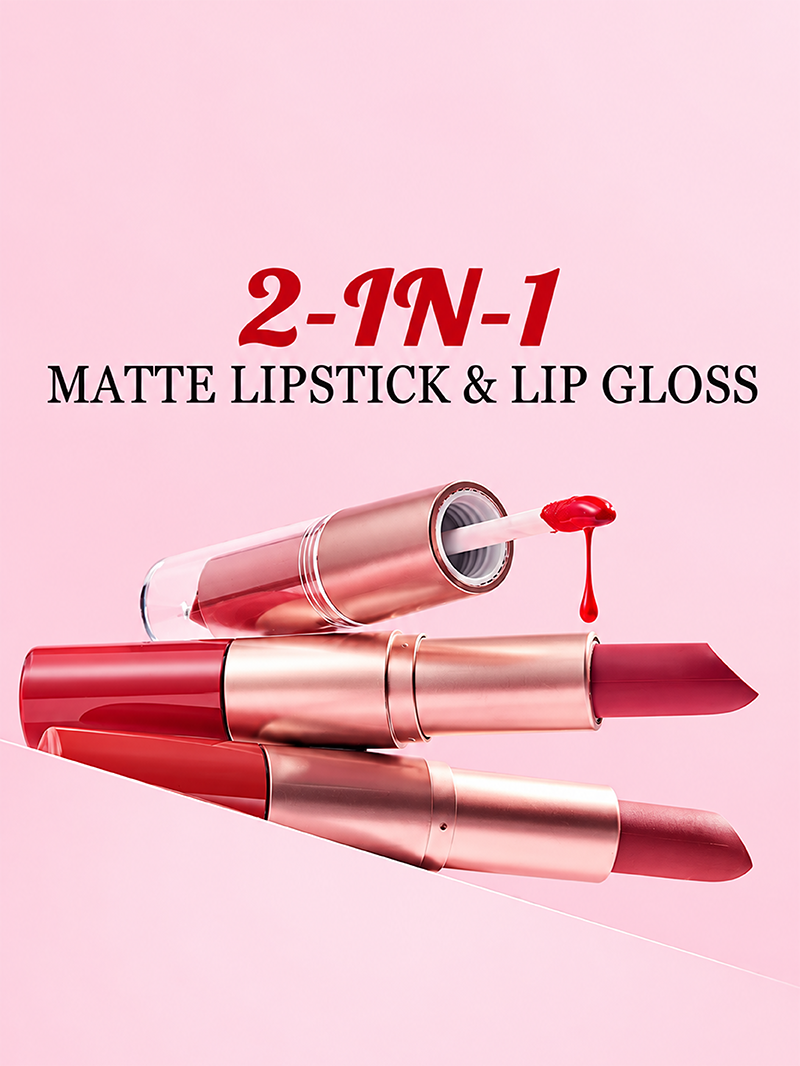 2 in 1 dual ended matte lipstick and lip gloss