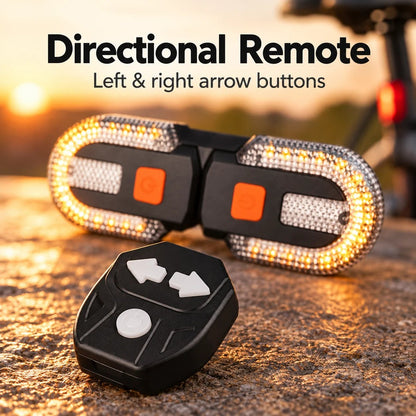 Bicycle Rear Turn Signal Light with Directional Remote