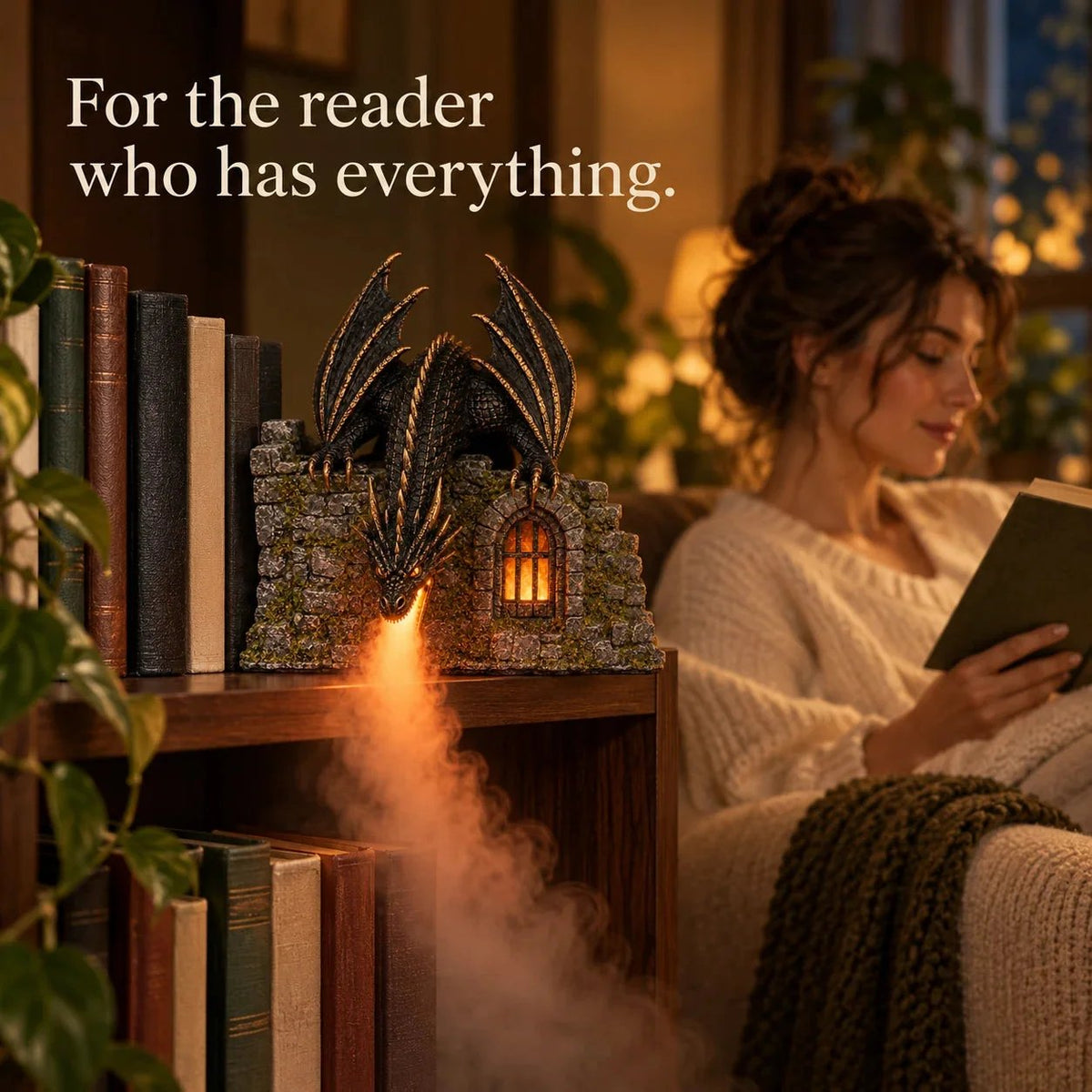 🐉 Dragon Humidifier with Flame Effect – Fantasy Magic for Your Reading Nook