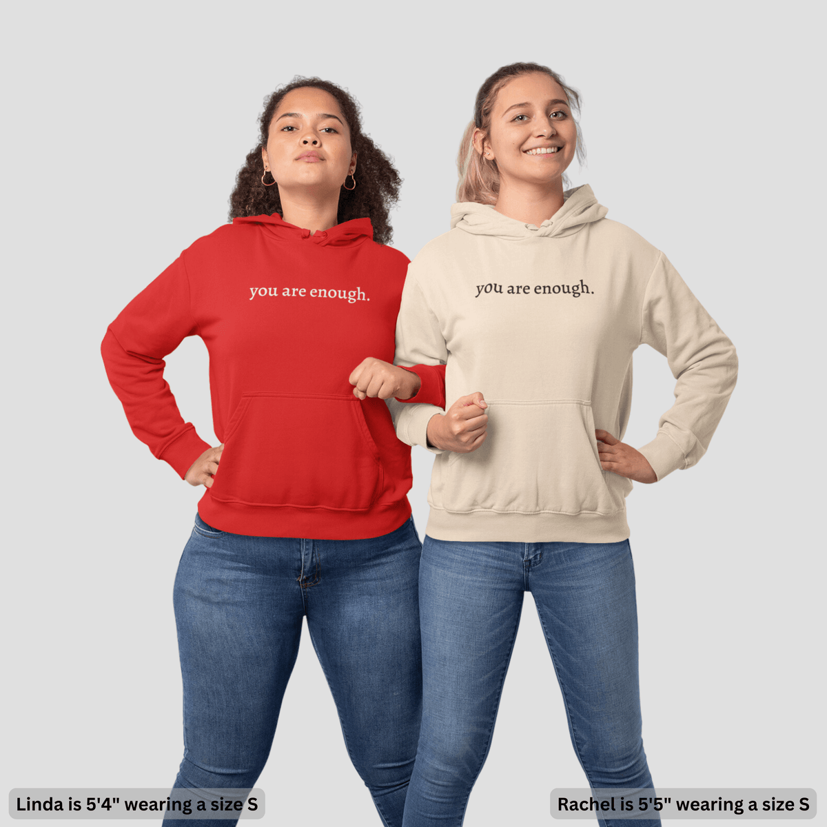 'You Are Enough' Fleece Lined Graphic Hoodie Unisex