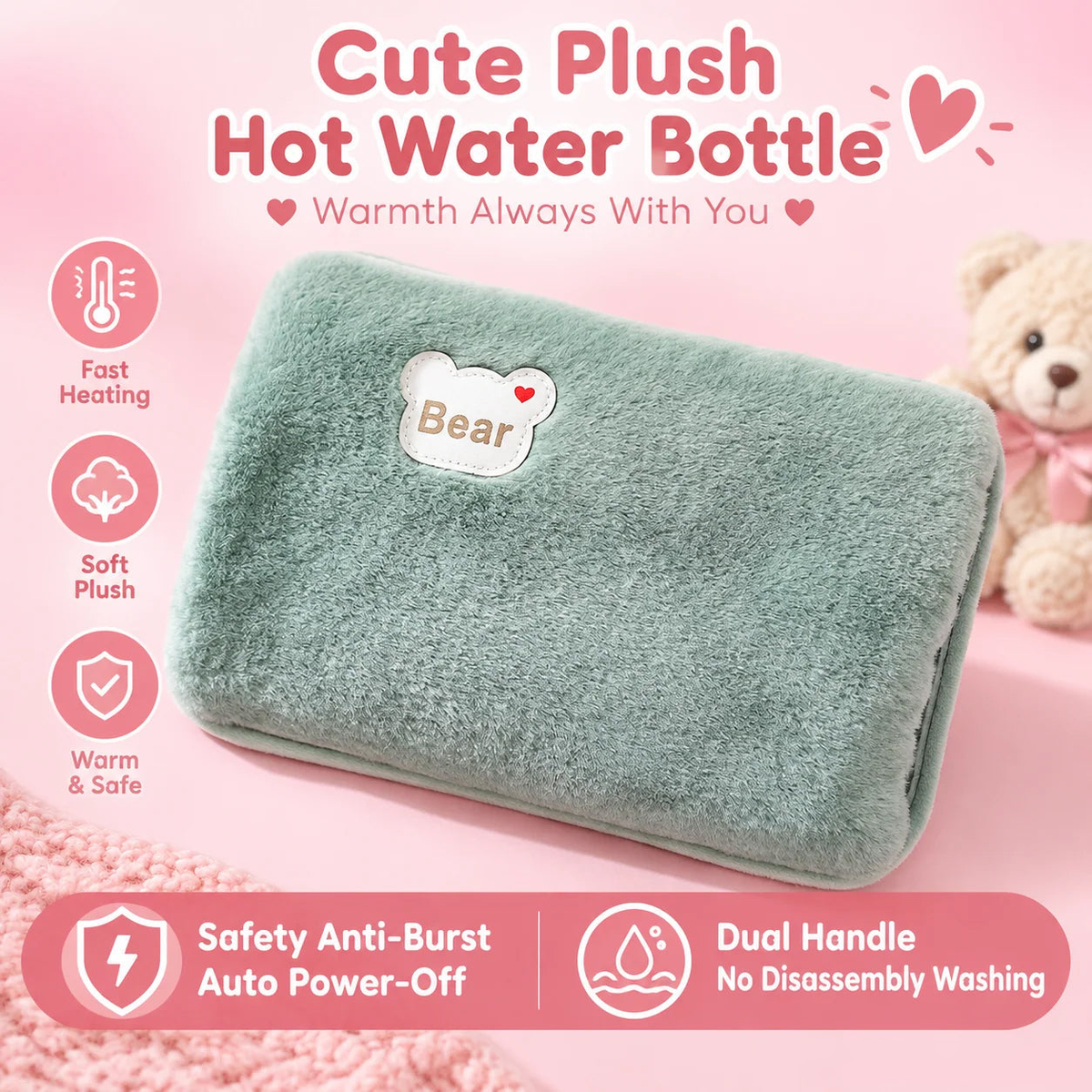 🎄Christmas Sale! LAST DAY ONLY! ⏰Rechargeable hot water bottles, heat packs, explosion-proof heat pads