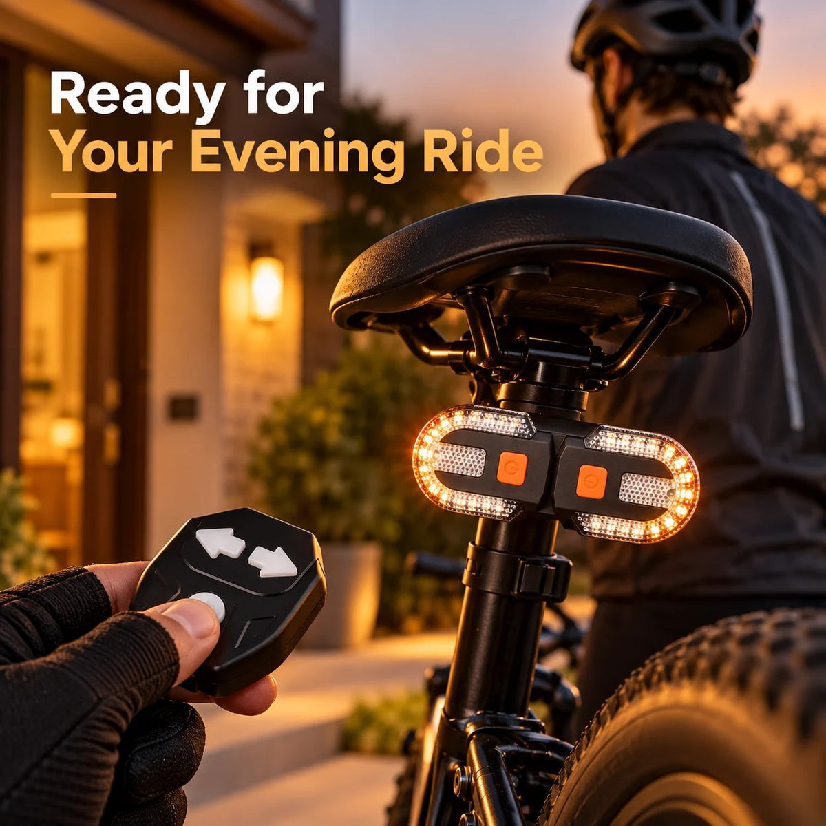 Bicycle Rear Turn Signal Light with Directional Remote