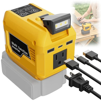 250W Power Inverter DC 18V-21V To AC 220V For Makita For Milwaukee For DeWalt For Bosch USB Type-C DC Port Output