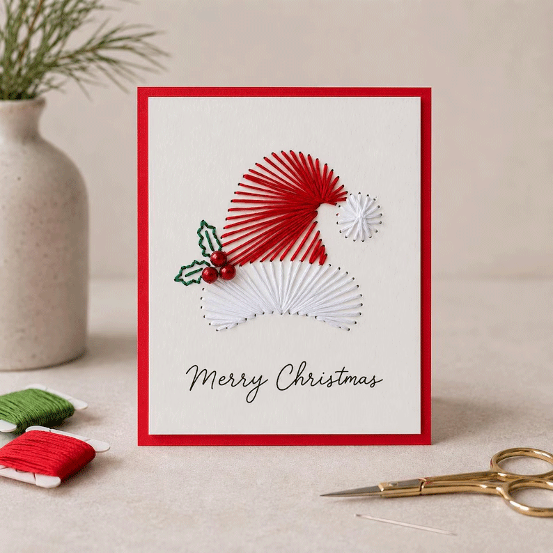 💖🎄 🧵Merry & Bright Christmas DIY Kit– Create Beautiful Handmade Holiday Cards ✨