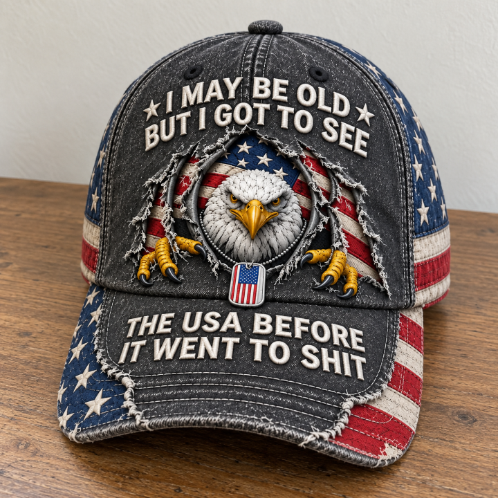 🦅 “I May Be Old” Vintage Eagle Cap