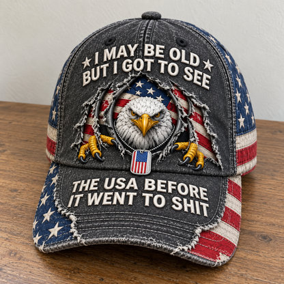 🦅 “I May Be Old” Vintage Eagle Cap