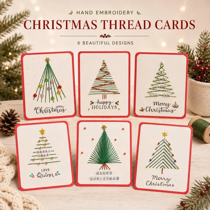 💖🎄 🧵Merry & Bright Christmas DIY Kit– Create Beautiful Handmade Holiday Cards ✨