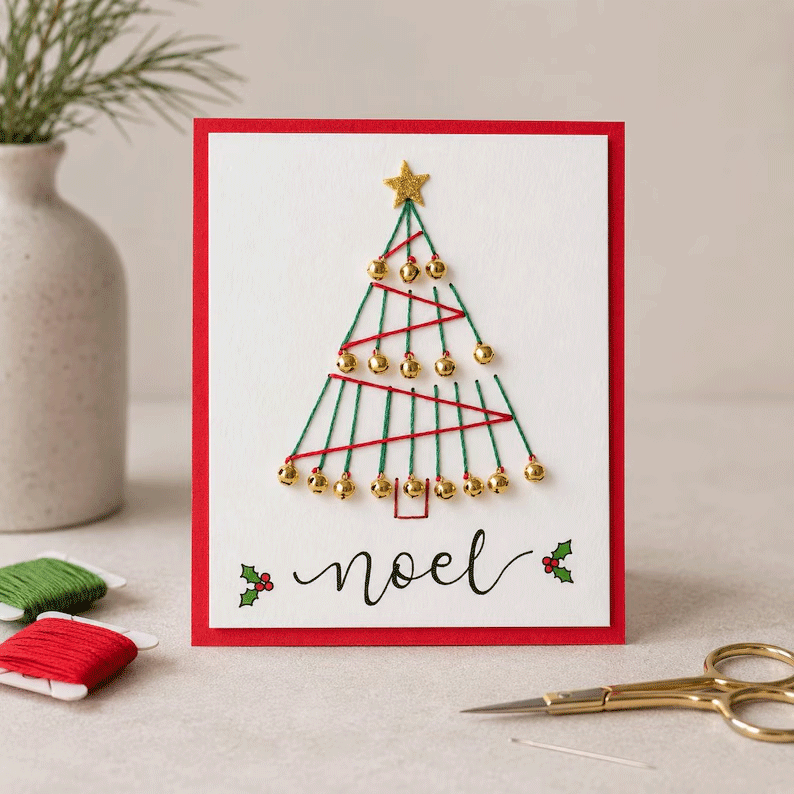 💖🎄 🧵Merry & Bright Christmas DIY Kit– Create Beautiful Handmade Holiday Cards ✨