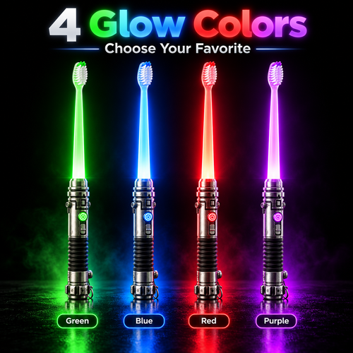 Galactic Glow Toothbrush – LED Light-Up Manual Toothbrush