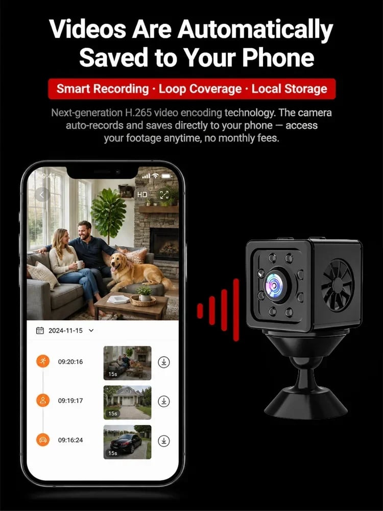 No Wi-Fi & No Wiring Needed — Lifetime Free Self-Networked Smart Camera!