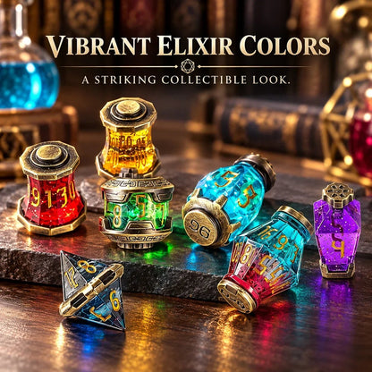 🎲🐉 DND Dice Set Alchemist’s Metallic Elixir Metal Dice Set