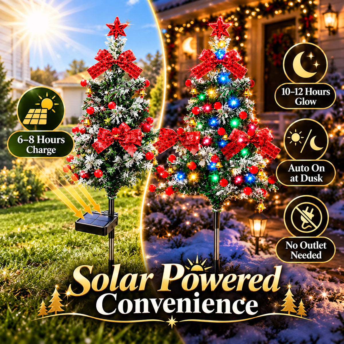 🔥Solar Cedar Christmas Tree Lights | Festive Outdoor Holiday Decor