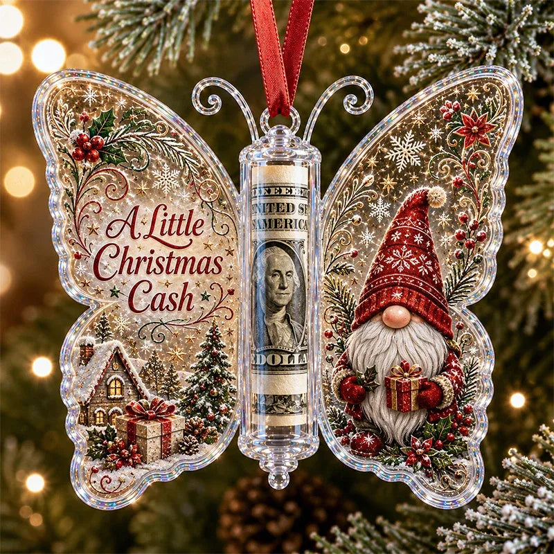 🦋💵 3D Embossed Butterfly Christmas Cash Gift Ornament – Holiday Money Holder Keepsake 🎄✨